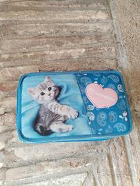 Astuccio 3 scomparti Rachel Hale gattino