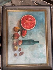 Quadro vintage natura morta - olio su tela