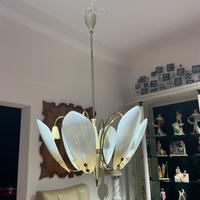 Lampadario vetro e ottone tipo sputnik