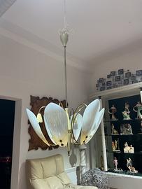 Lampadario vetro e ottone tipo sputnik