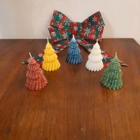 Candela ad alberello glitterata cm 9