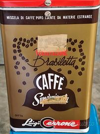 Grande scatola caffè Luigi Cerrone in latta