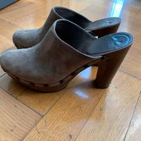 Sabot scamosciati verde grigio castagner
