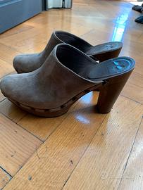 Sabot scamosciati verde grigio castagner