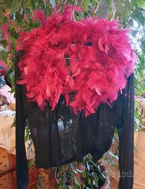 Giacchino in tulle con Piume di Struzzo