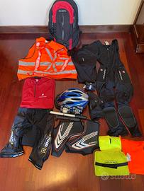 Kit ciclismo completo abbigliamento + accessori,