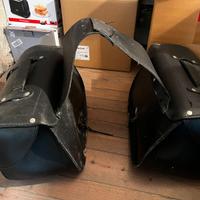 Coppia di Borse Laterali in Pelle Moto Custom