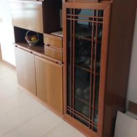 Credenza / mobile soggiorno in legno con vetrina