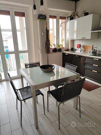 tavolo allungabile in vetro satinato 