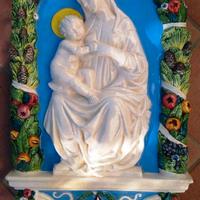 Ceramica robbiana Madonna con bambino