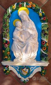 Ceramica robbiana Madonna con bambino