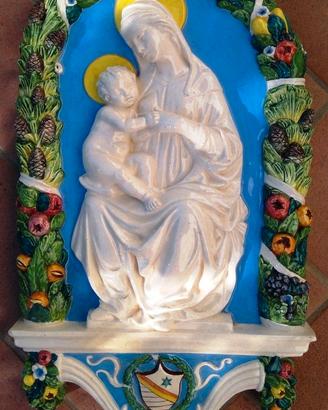 Ceramica robbiana Madonna con bambino