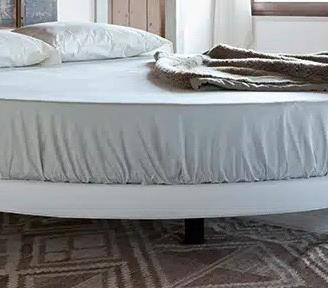 Letto rotondo con materasso e coprimaterass la