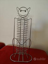porta cd forma gatto in metallo 46x20x11 cm