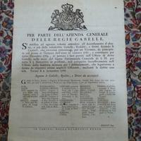 ANTICA PERGAMENA DEL 1766 AZIENDA GENERALE REGIE 