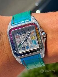 Cartier modello Santos 100 L Raimbow (negoziante)
