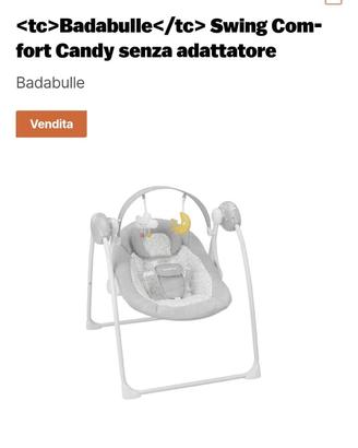   L'ALTALENA BABABULLE sedia a dondolo