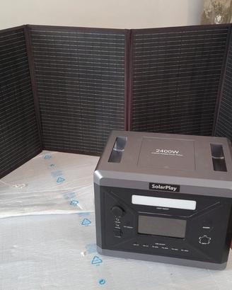 Stazione di energia portatile con pannelli solari 