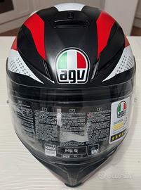 Casco Moto AGV K- 5 S Black/White/Red Taglia XL