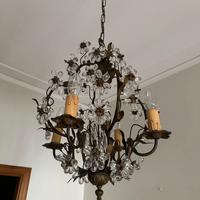 Lampadario - ferro battuto e cristallo artigianale