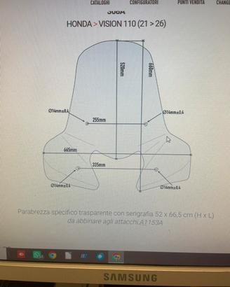 Parabrezza Givi per Honda Vision