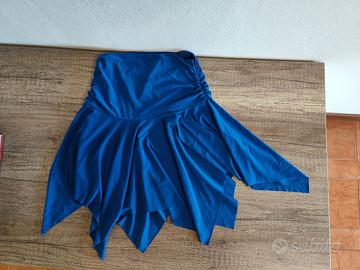 gonna blu elettrico S elasticizzata nuova