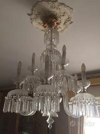 Lampadario 9 luci doppio palco in cristallo Boemia