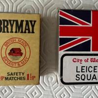 Quattro scatole di fiammiferi inglesi vintage