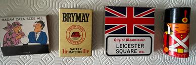 Quattro scatole di fiammiferi inglesi vintage