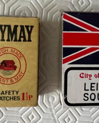 Quattro scatole di fiammiferi inglesi vintage