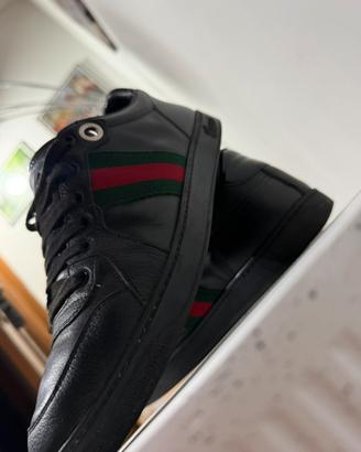 Gucci Coda Sneakers Uomo Nere – Web Verde/Rosso