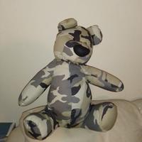 Peluche 60 cm orso mimetico vintage