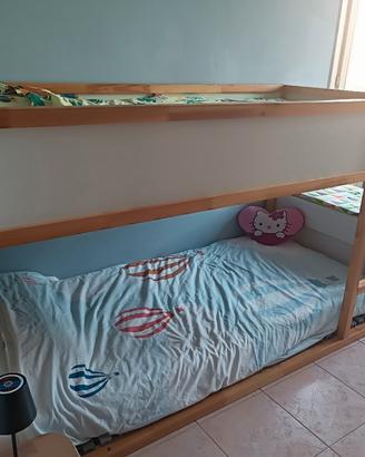Letto IKEA KURA a castello + 2 Materassi inclusi