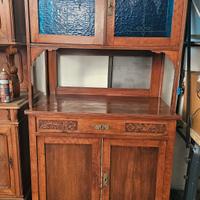 Credenza vetrinetta liberty con vetri blu