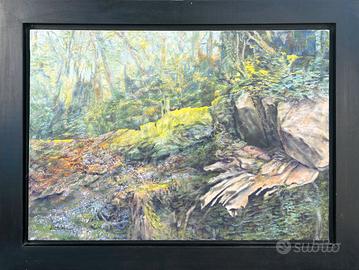 Massimo Buccioni pittore quadro olio su tela Bosco