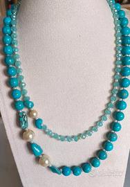Collana Turchese e cristalli