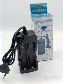 caricatore doppio slot per batteriae 18650 Li-ion