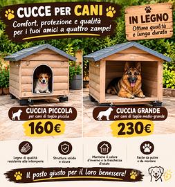 CUCCE PER CANI IN LEGNO 