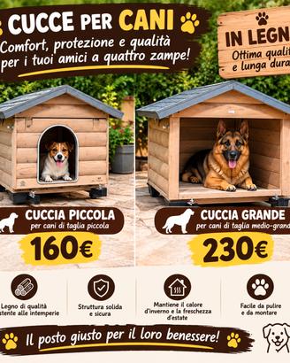 CUCCE PER CANI IN LEGNO 