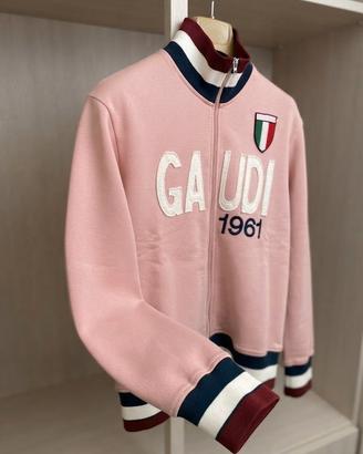 Felpa rosa Gaudì originale tg. L con zip e ricamo
