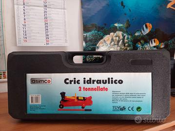 Cric idraulico per auto in box portatile nuovo