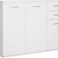 Mobiletto con 3 Armadietti 2 Cassetti Legno Bianco