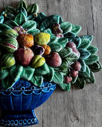 Cesto frutta decorazione in ceramica Gensini
