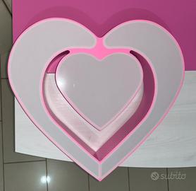 Lampada rosa a soffitto a LED a forma di cuore