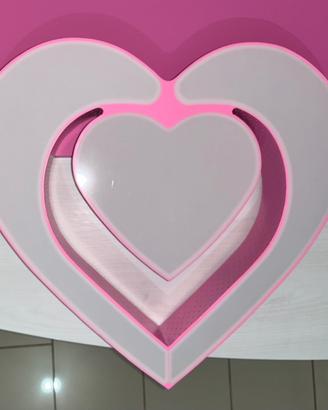 Lampada rosa a soffitto a LED a forma di cuore