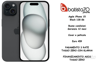 Apple iPhone 15 Black 128 Gb