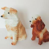 2 statuette cani in ceramica