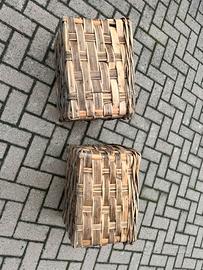 CESTE IN LEGNO  INTRECCIATE A MANO