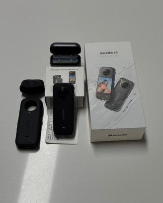 Insta360 X3 piu accessori 2 batterie e cover