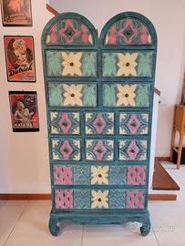 Cassettiera Etnica in legno di Cocco